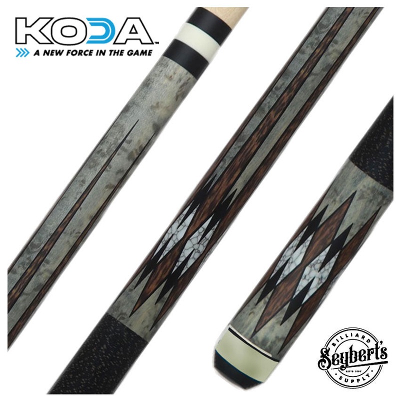 KODA Gray-Stained Maple with Cocobolo and Micarta inlay Graphic Pool Cue – KD52