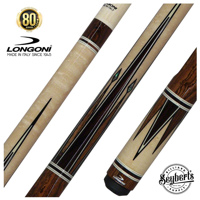 Longoni Minerva Octagonal 8 Point Bocote Pool Cue with S2 American Wood Shaft – LG24400