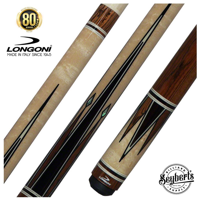 Longoni Minerva Round 8 Point Bocote Pool Cue with S2 American Wood Shaft – LG24401