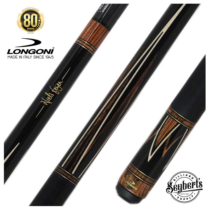 Longoni Niels Fijen Flame Irish Linen Pool Cue with Luna Nera American Pure Graphite Shaft – LG24742