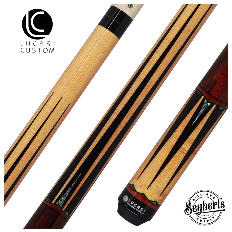 Lucasi Hybrid Gold Stained Maple and Zebrawood No Wrap Pool Cue – LHLE4