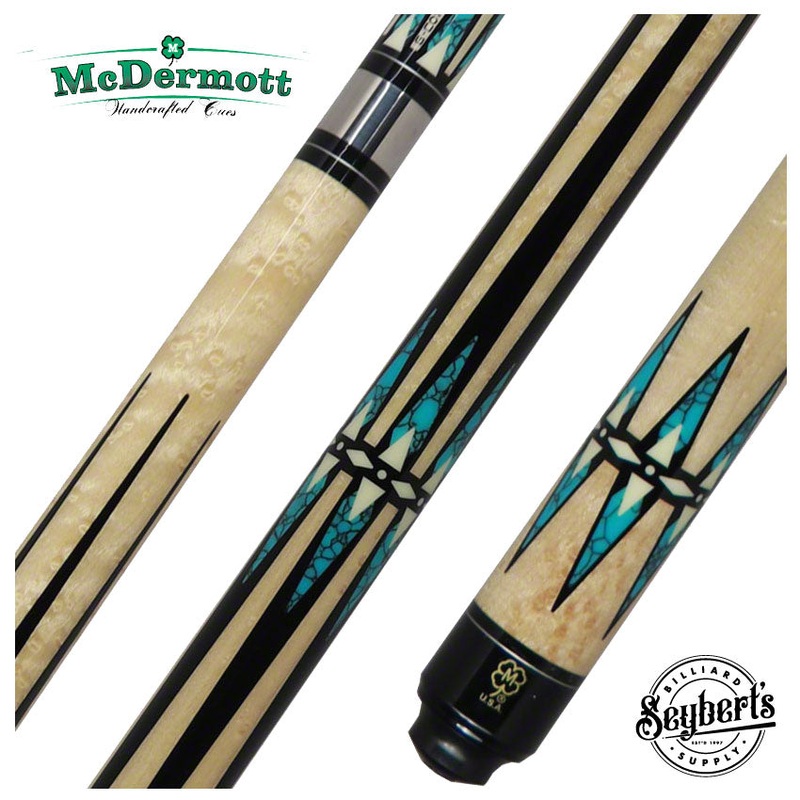 McDermott G Series Birdseye Maple with Black/Turquoise Points Pool Cue – G605