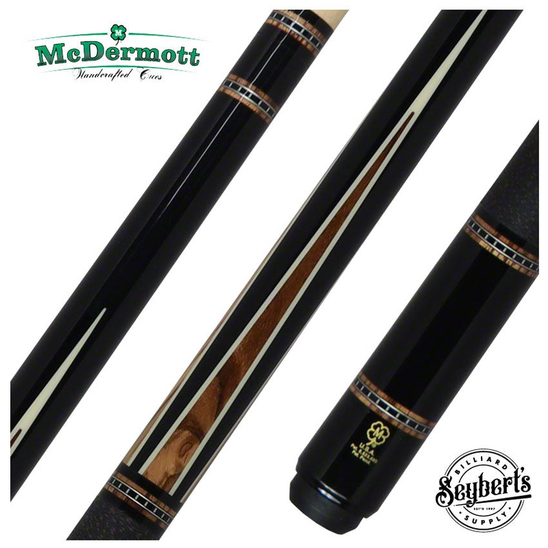 McDermott H Series Black Urethane Forearm with Zebrawood Points Pool Cue – H652