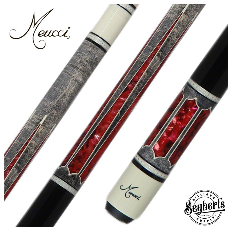 Meucci 2020 Gray – Pink Pearl – Black -No-Wrap Pool Cue with Pro Shaft – 2020GYPKBKP