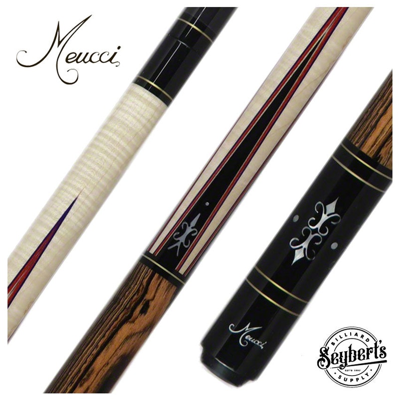 Meucci All Natural Wood Series Birdseye Maple and Bocote Wrapless Pool Cue with Carbon Shaft – ANW3C