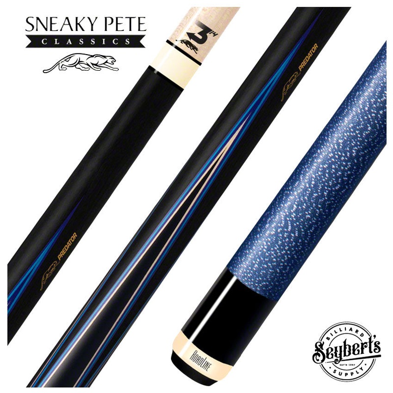 Predator 4 Point Sneaky Pete Black / Blue Points Linen Wrap Pool Cue – True Splice – SP4BLLW