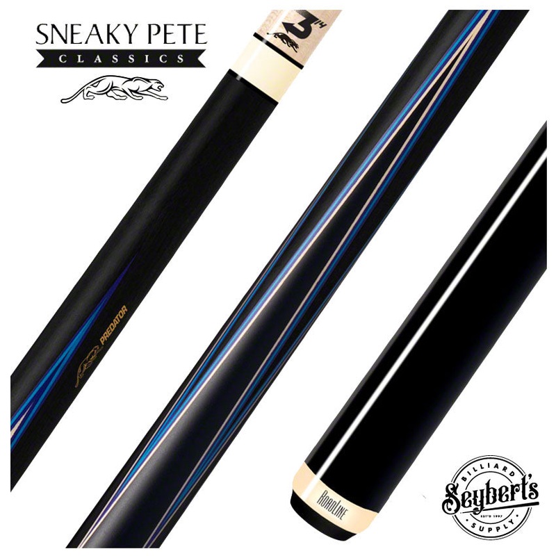 Predator 4 Point Sneaky Pete Black / Blue Points No-Wrap Pool Cue – True Splice – SP4BLNW