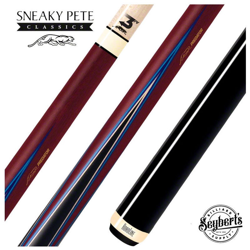 Predator 4 Point Sneaky Pete Purple Heart / Blue Points No-Wrap Pool Cue – True Splice – SP4PBNW
