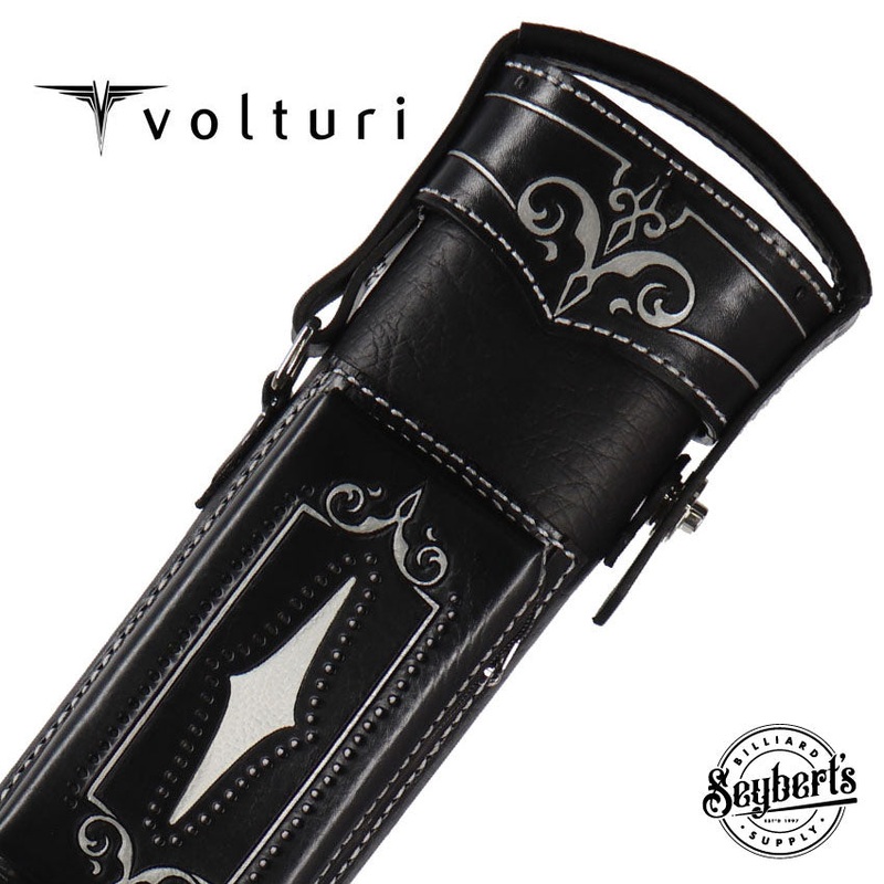 Volturi Custom Brogue Black 3×6 Hard Pool Cue Case – VCBS3x6BLKBLK