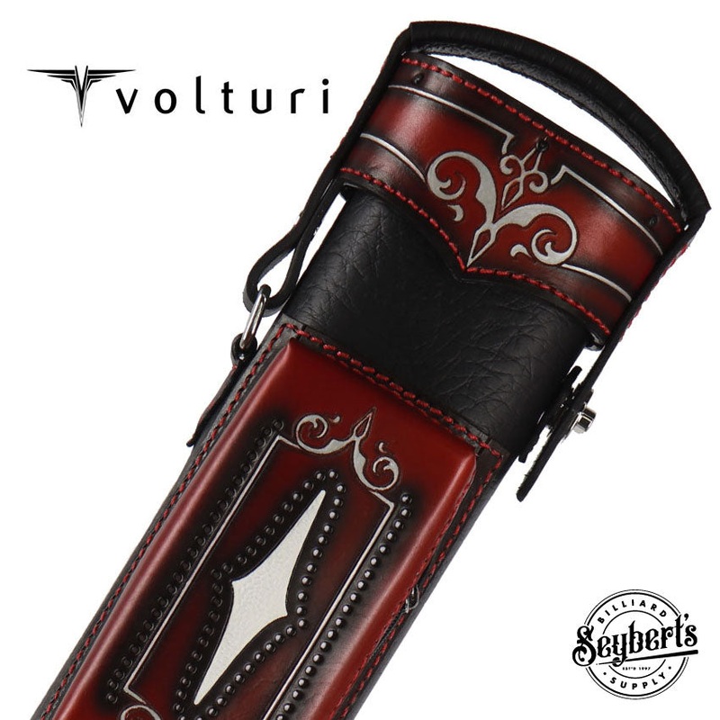 Volturi Custom Brogue Red 3×6 Hard Pool Cue Case – VCBS3X6REDBLK