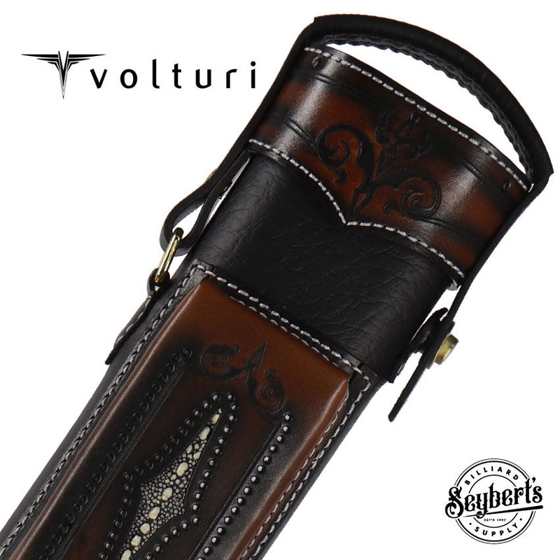 Volturi Custom Brogue Tan 3×6 Hard Pool Cue Case – VCBS3X6TANBLK