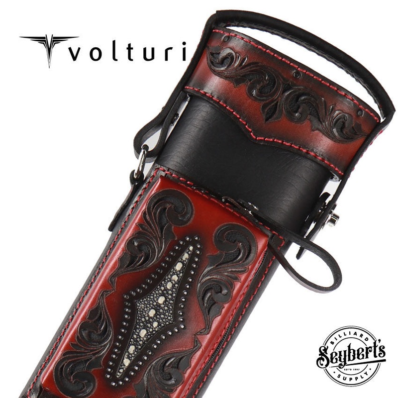 Volturi Custom Venice Black/Red 2×4 Hard Pool Cue Case – VCVS2x4BLKRED