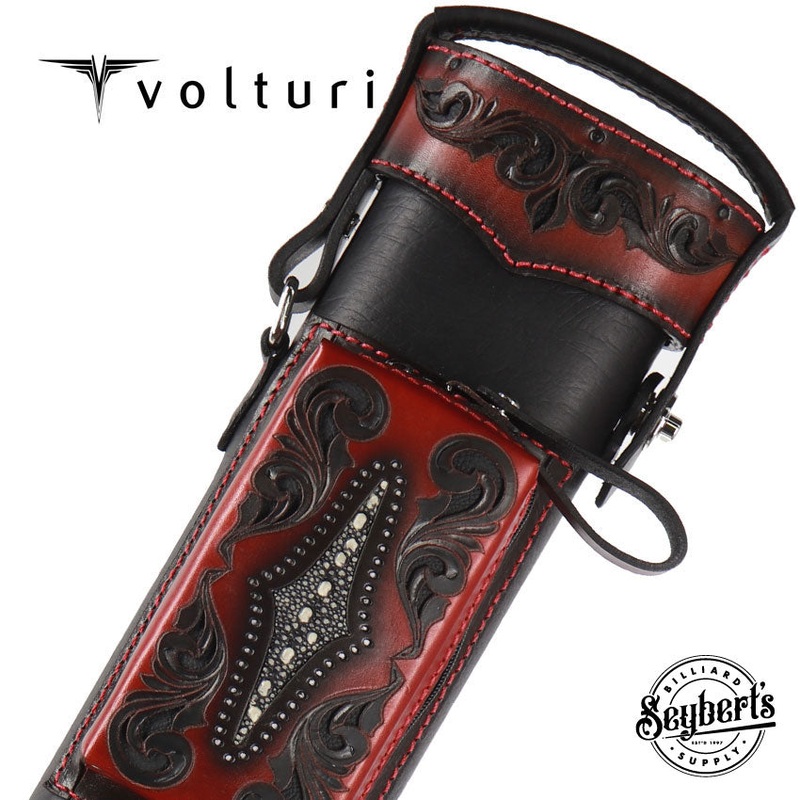 Volturi Custom Venice Black/Red 4×8 Hard Pool Cue Case – VCVS4X8BLKRED