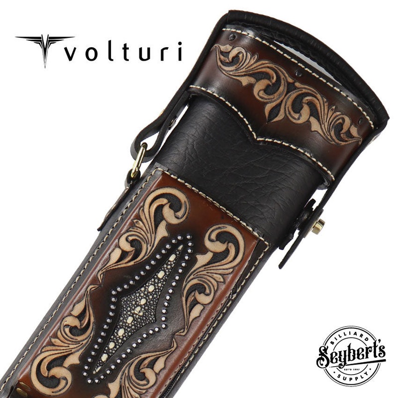 Volturi Custom Venice Black/Tan 2×4 Hard Pool Cue Case – VCVS2x4BLKTAN