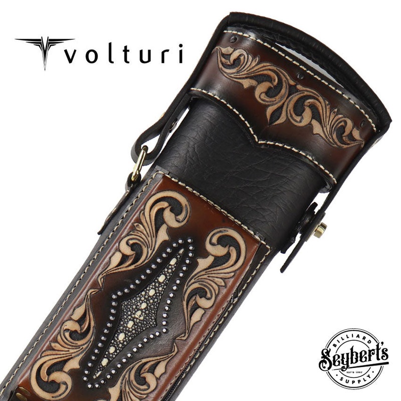 Volturi Custom Venice Black/Tan 3×6 Hard Pool Cue Case – VCVS3x6BLKTAN