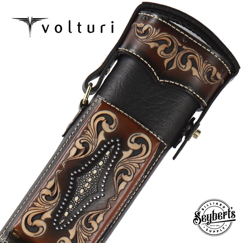 Volturi Custom Venice Black/Tan 4×8 Hard Pool Cue Case – VCVS4X8BLKTAN
