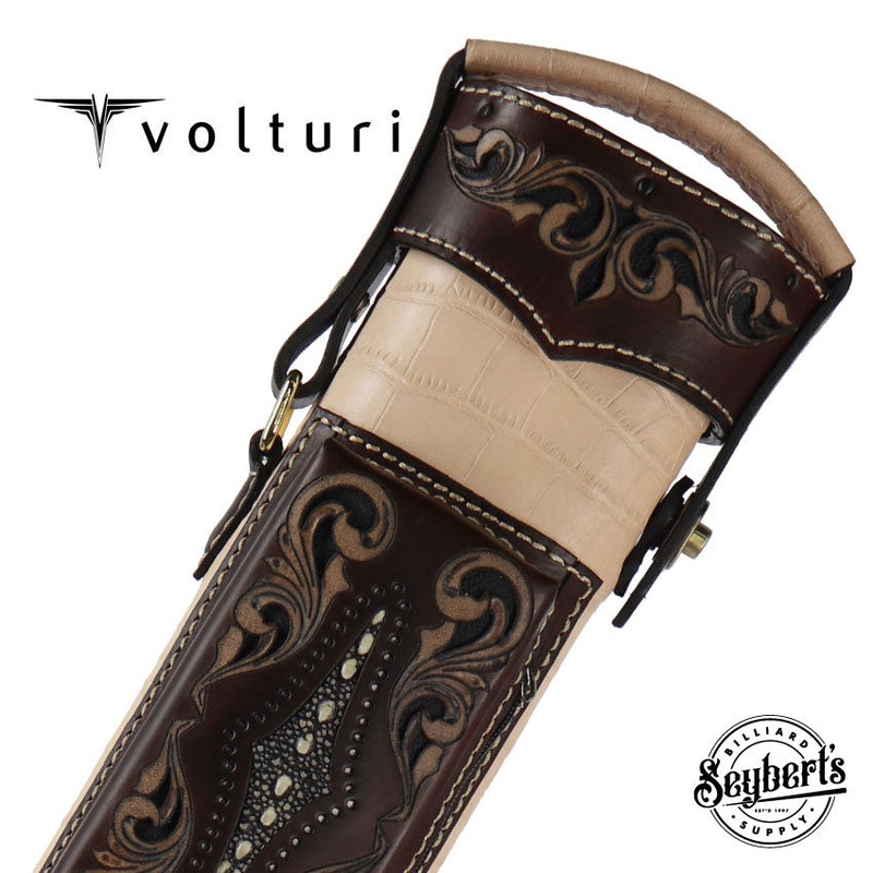 Volturi Custom Venice Natural/Brown 2×4 Hard Pool Cue Case – VCVS2x4NATBRN