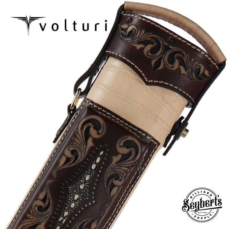 Volturi Custom Venice Natural/Brown 4×8 Hard Pool Cue Case – VCVS4X8NATBRN
