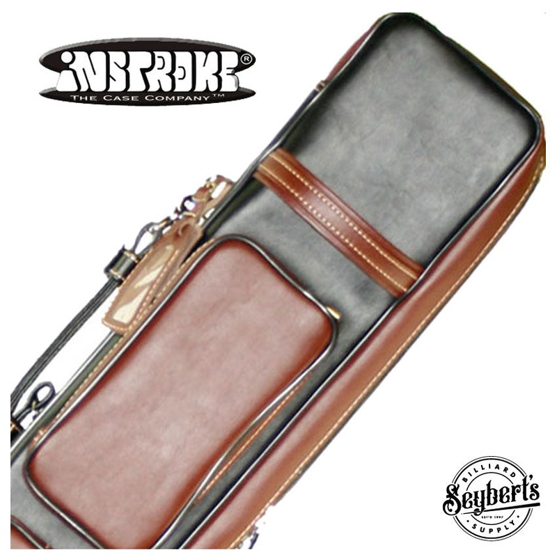 Instroke Leather Cowboy Black/Brown 4×8 Soft Pool Cue Case – INS-B48SOFT