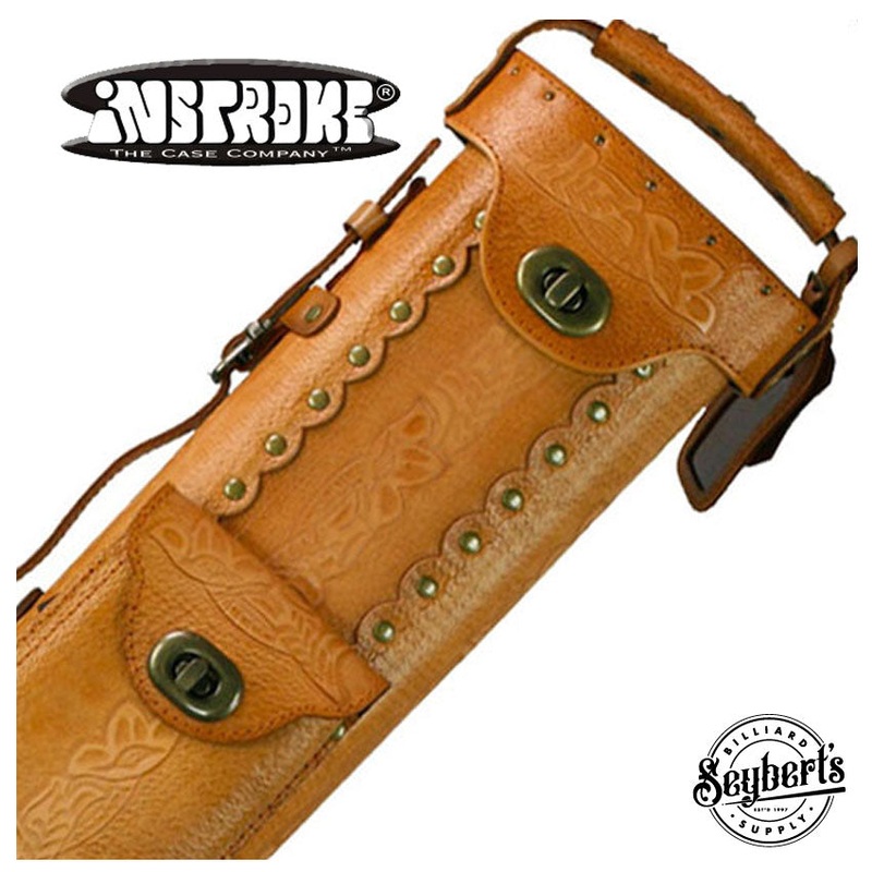 Instroke Saddle B Hand Tooled 2×4 Pool Cue Case – SAD24B