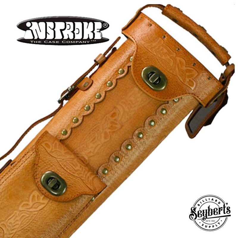 Instroke Saddle B Hand Tooled 3×5 Pool Cue Case – SAD35B