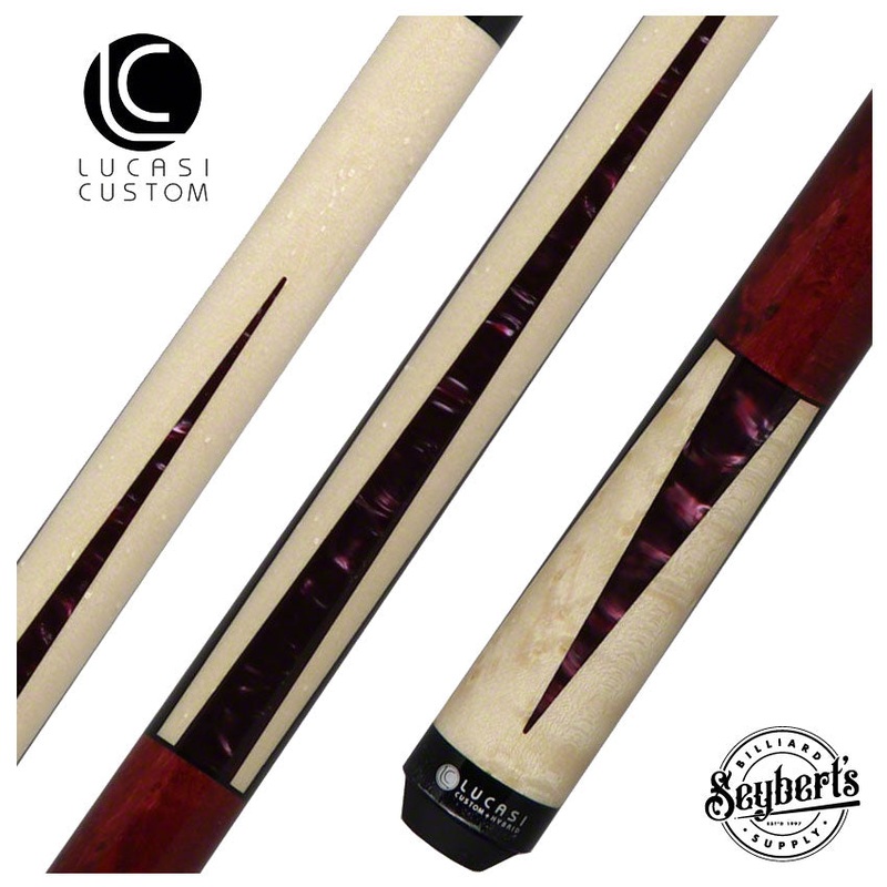 Lucasi Zero Flexpoint Natural Birdseye Maple with Purple Crush Inlays and Purple Birdseye Wrapless Pool Cue – LZC17