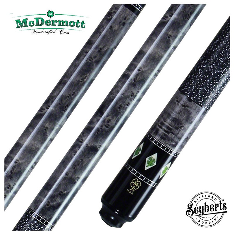 McDermott G Series Gray Stained Maple with Green Clover Inlays Pool Cue – G332