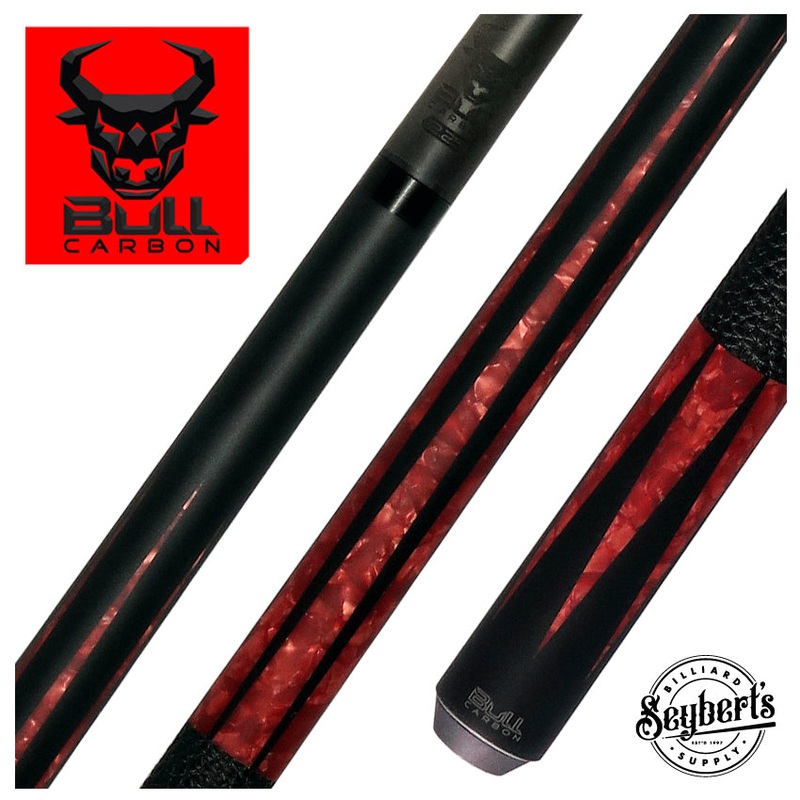 Bull Carbon Black and Red Pearl Pool Cue with Bull Carbon Shaft – BCL12