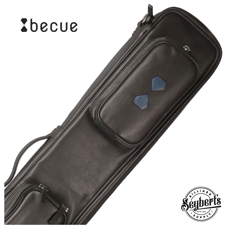 Becue Black with Navy 3×4 Leather Pool Cue Case – BC191NAVY