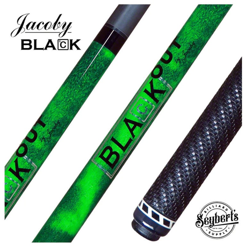 Jacoby BlaCkOut Green with Sport Wrap Carbon Fiber Break/Jump Cue – JACBKOUTSGGR