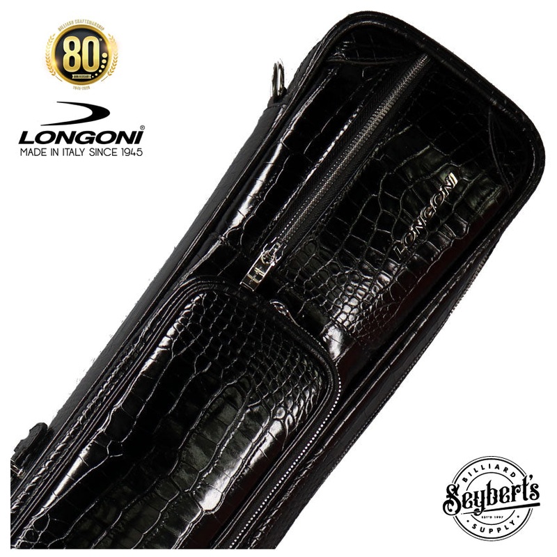 Longoni Fodero Giotto Black Croc 4×8 Soft Pool Cue Case – LG6470