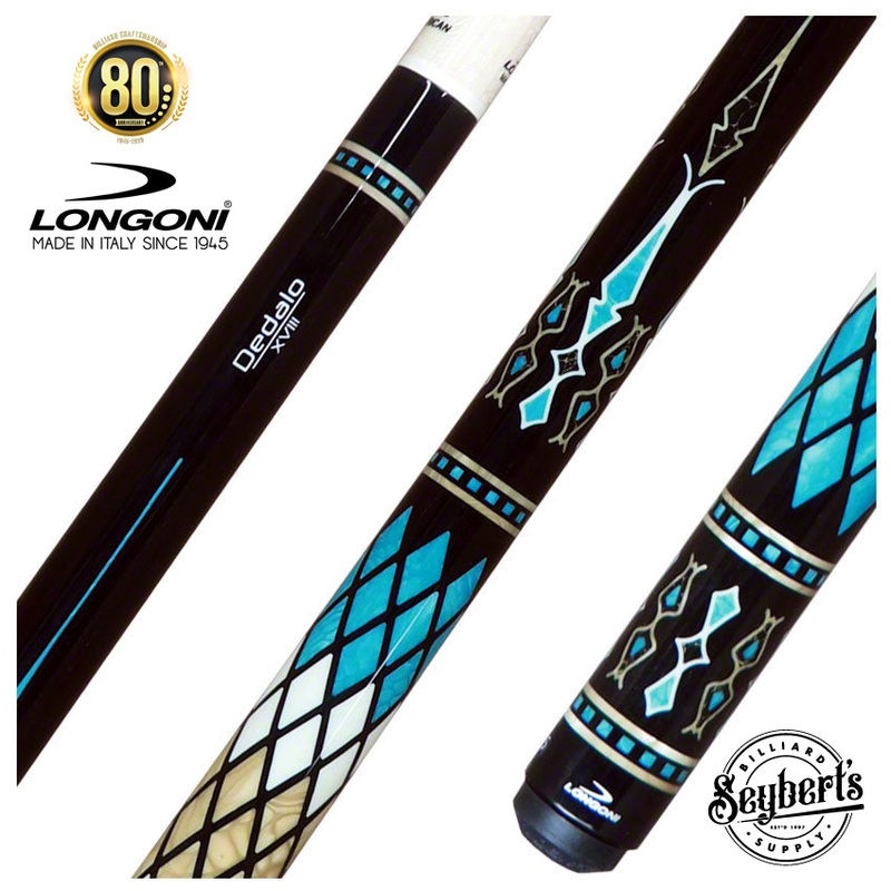 Longoni Stecca Dedalo Ocean XVIII S2 Pool Cue with S2 American Wood Shaft – LG24471