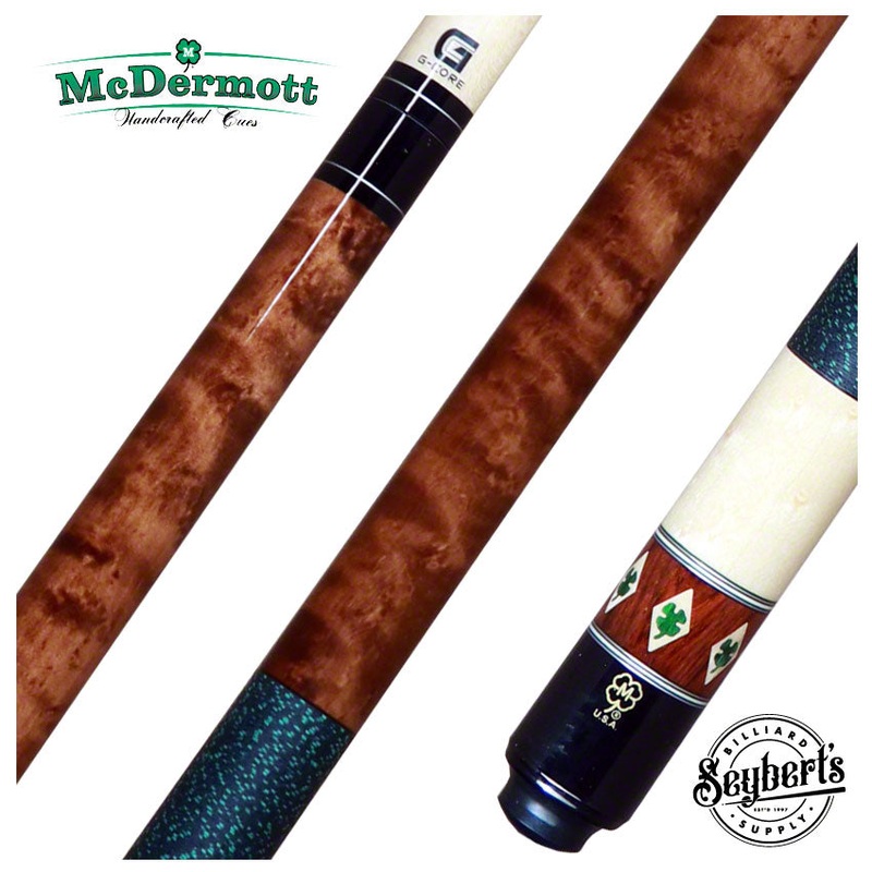McDermott G Series Dark Cherry Stained Maple with Dymondwood Clovers Pool Cue – G303