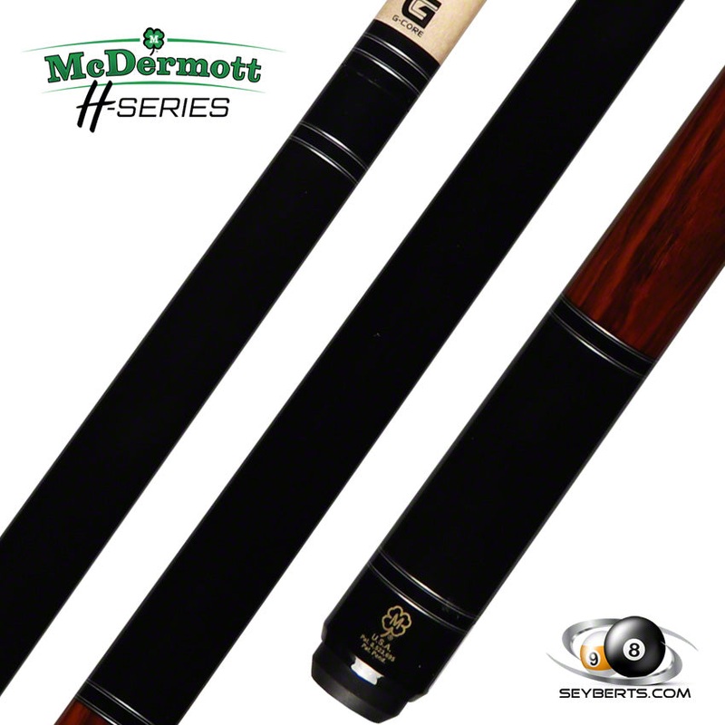 McDermott H Series Black with Cocobolo No Wrap Pool Cue – H552