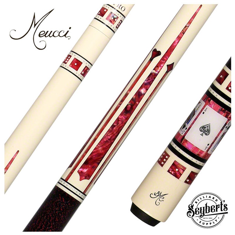 Meucci BMC Casino 9 White/Pink Pool Cue with Pro Shaft – BMC9PRO