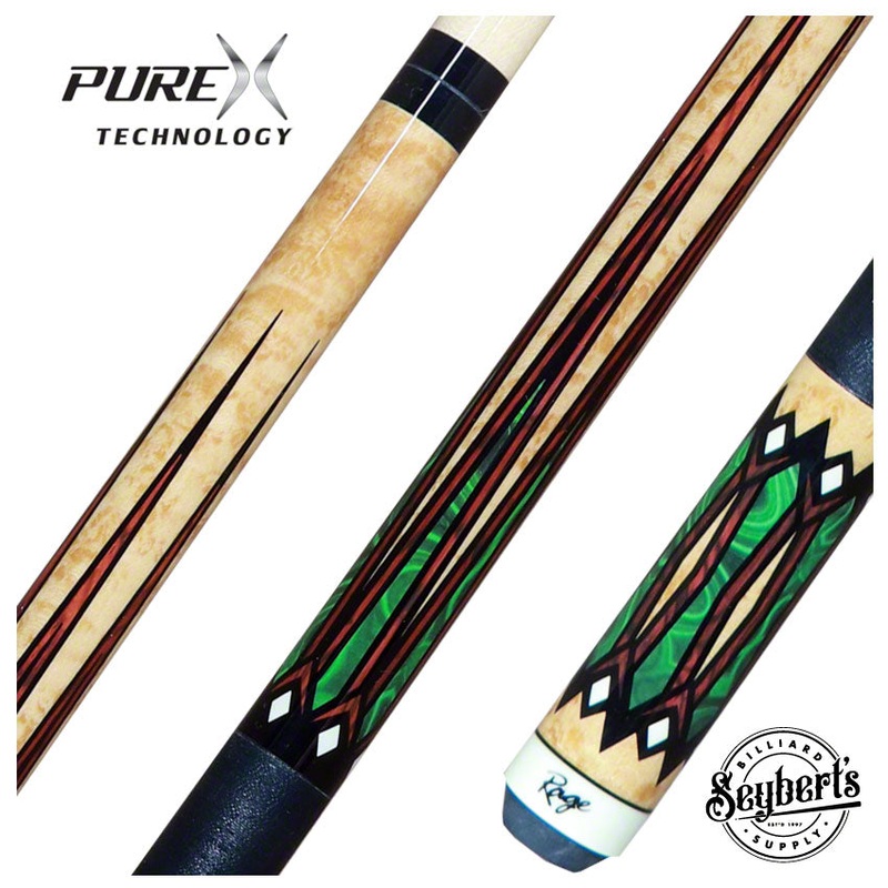 Rage Cocobolo with Green Graphic Pool Cue – RG215