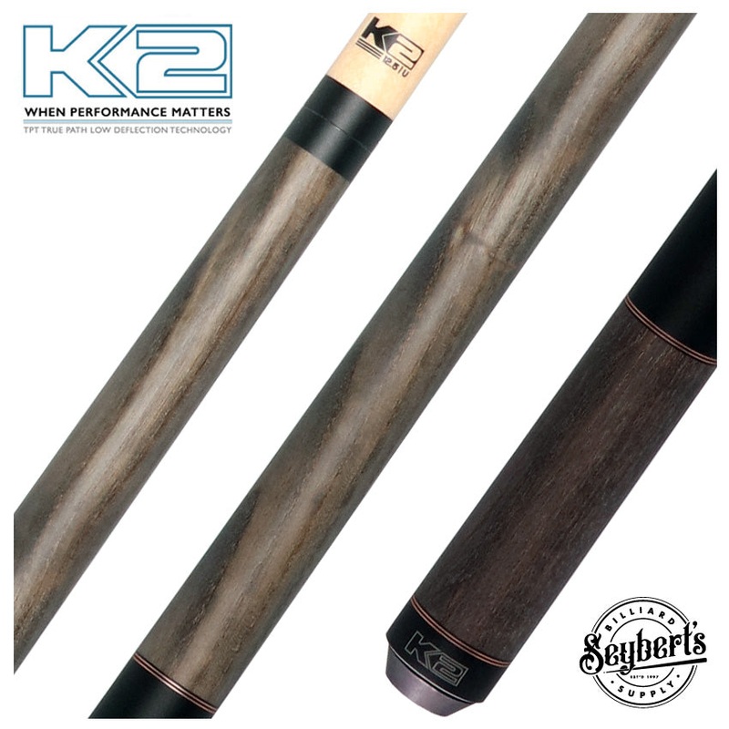 K2 Gray-Stained Ash No Wrap Pool Cue with 12.50mm K2 LD Shaft