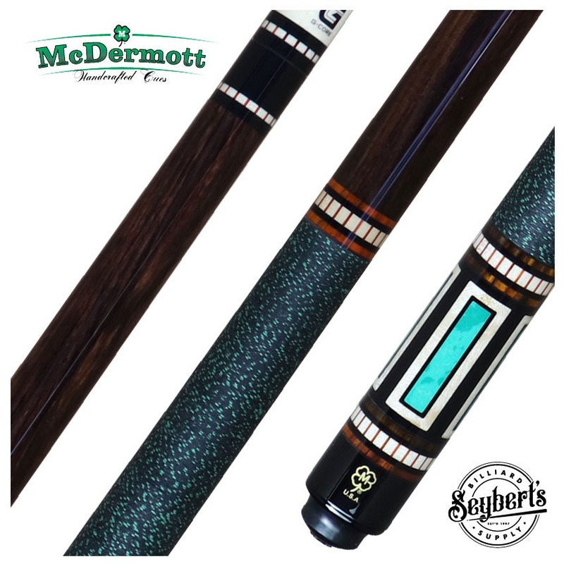 McDermott G Series Rosewood Forearm with Green Lizard and Maple Window Inlays Pool Cue – G612