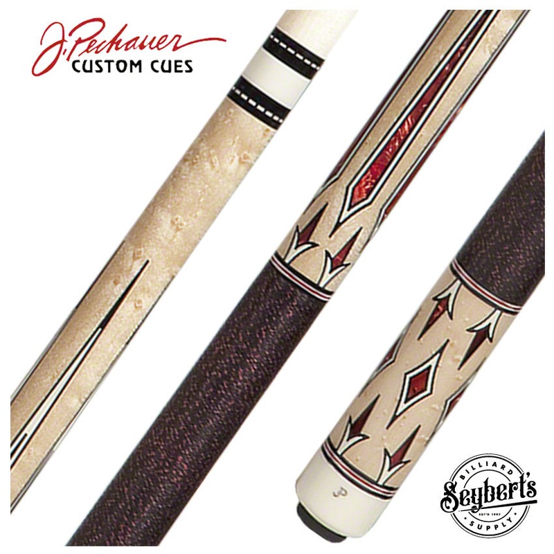 Pechauer JP Series Natural Stained Maple with Red Pearl Points Pool Cue – JP23S