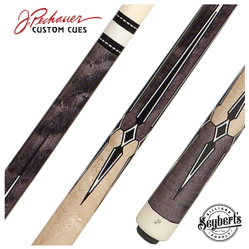 Pechauer JP Series Smoke Stained Maple with Ebony Points and Natural Maple Wrapless Pool Cue – JP19S
