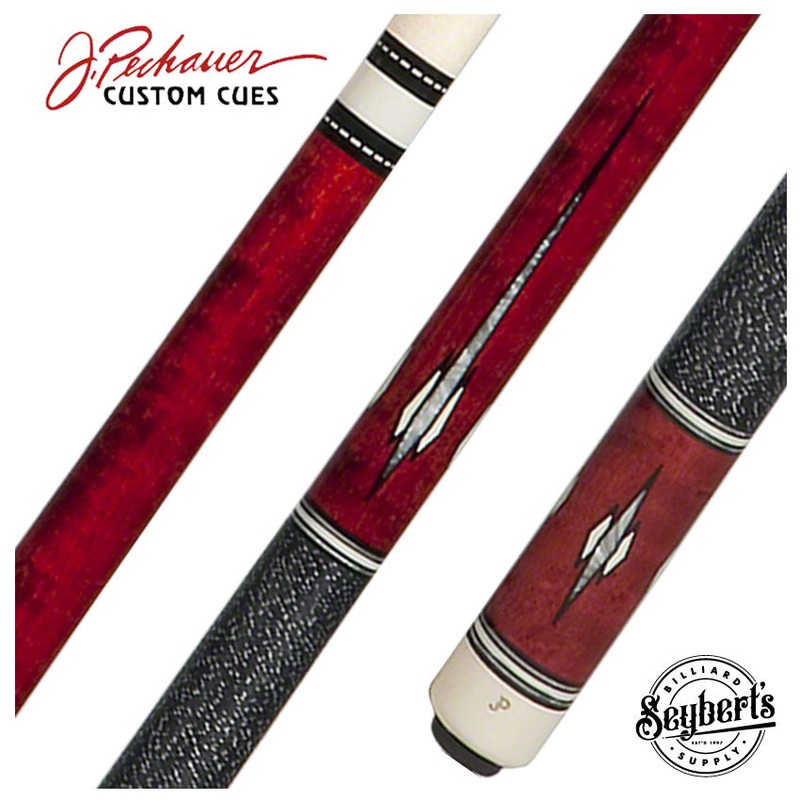 Pechauer JP Series Wine Stained Maple with Pearl and Sim. Ivory Points Pool Cue – JP12S