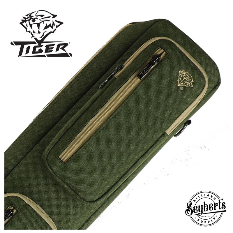Tiger Canvas Green/Tan Soft Pool Cue Case – CC-11