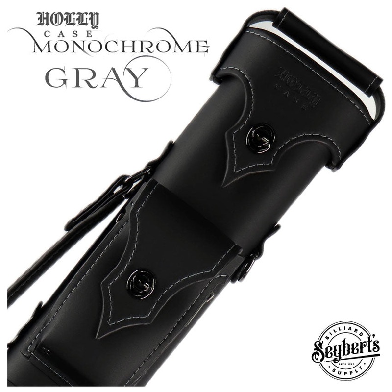 Holly Monochrome Stitched Grey Pool Cue Case – HSMGY