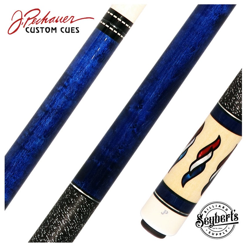 Pechauer JP T Series Blue-Stained Maple Pool Cue with Linen Wrap