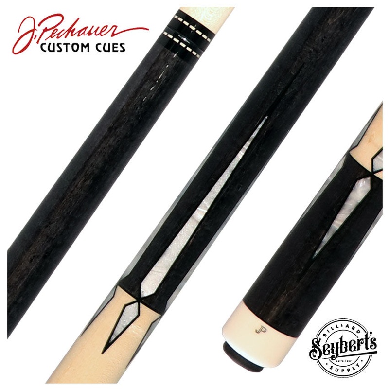 Pechauer JP T Series Carbon-Stained Maple with Sim. Ivory Points No Wrap Pool Cue