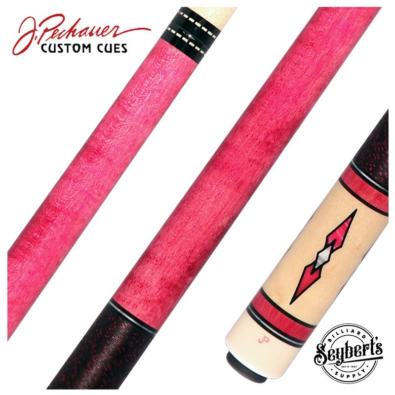 Pechauer JP T Series Pink-Stained Maple Pool Cue with Linen Wrap