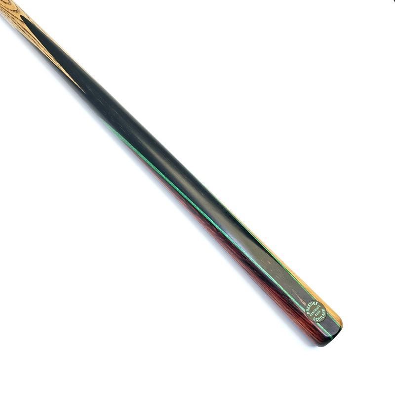 Prestige Cues Green Plate – One Piece Snooker Cue 9.5mm Tip, 18oz, 57″