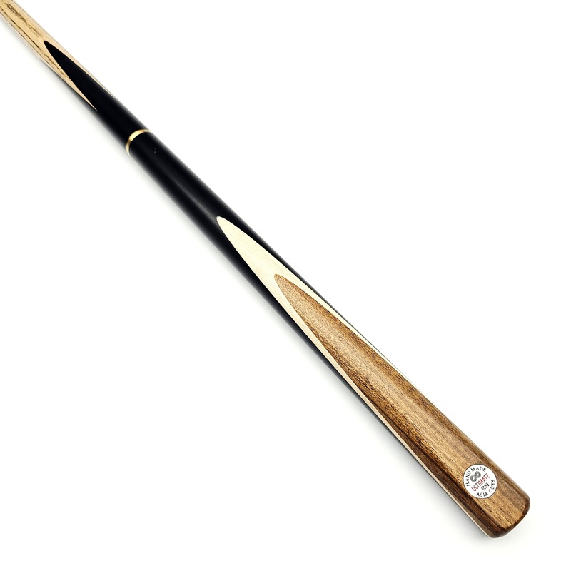 Asia Cues Ultimate No.1053 – 3/4 Jointed Snooker Cue 9.8mm Tip, 18.5oz, 57.5″