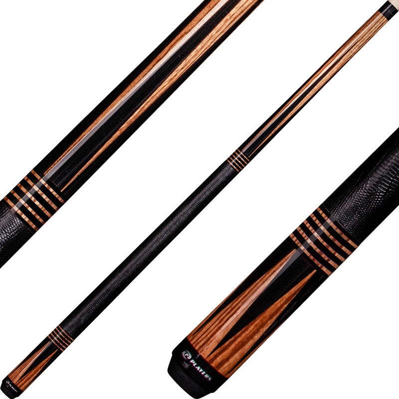 Players E2346 Exotic Series Pool Cue – Zebrawood with Black Points