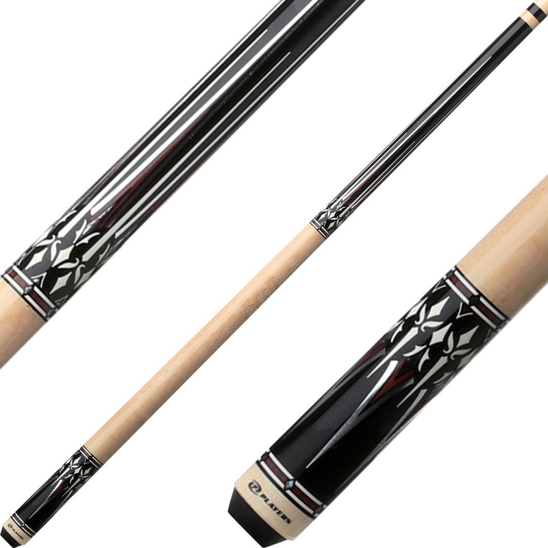 Players G3402 Graphic Series Pool Cue – Midnight Black with Natural
